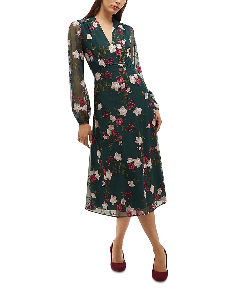 Hobbs London Flo Embroidered Midi Dress