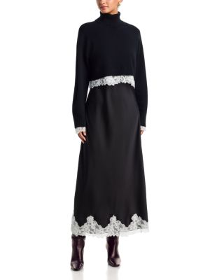 Lace Trim Slip Dress & Sweater - Exclusive