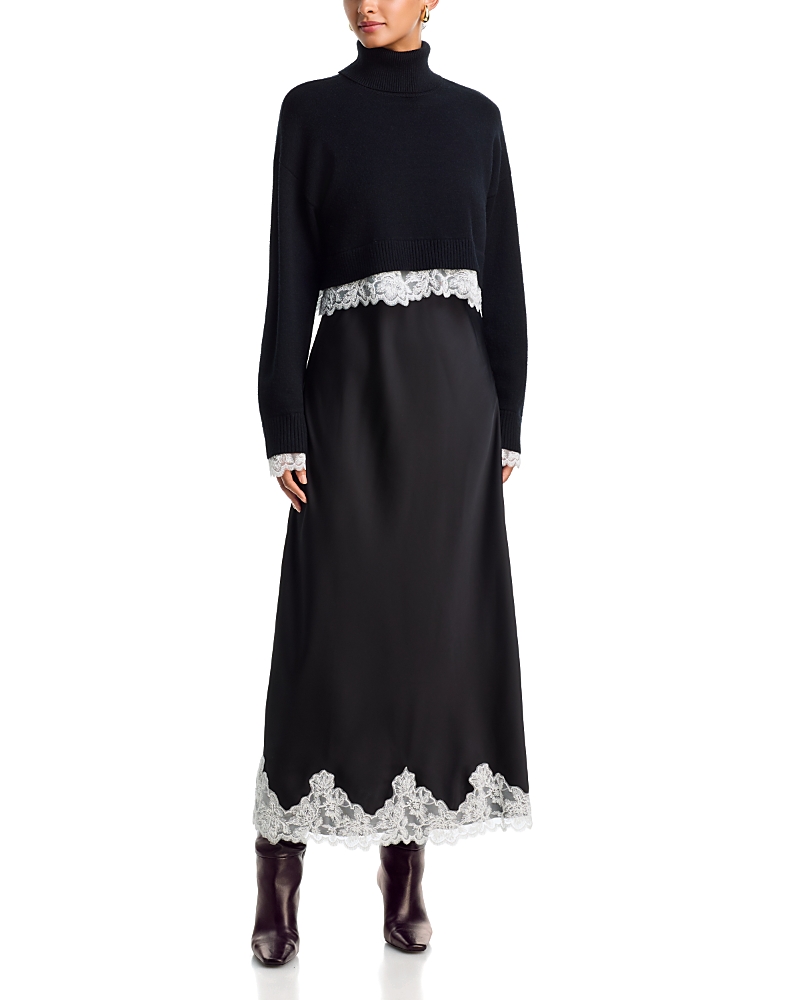Aqua x Nicky Hilton Lace Trim Slip Dress & Sweater - Exclusive