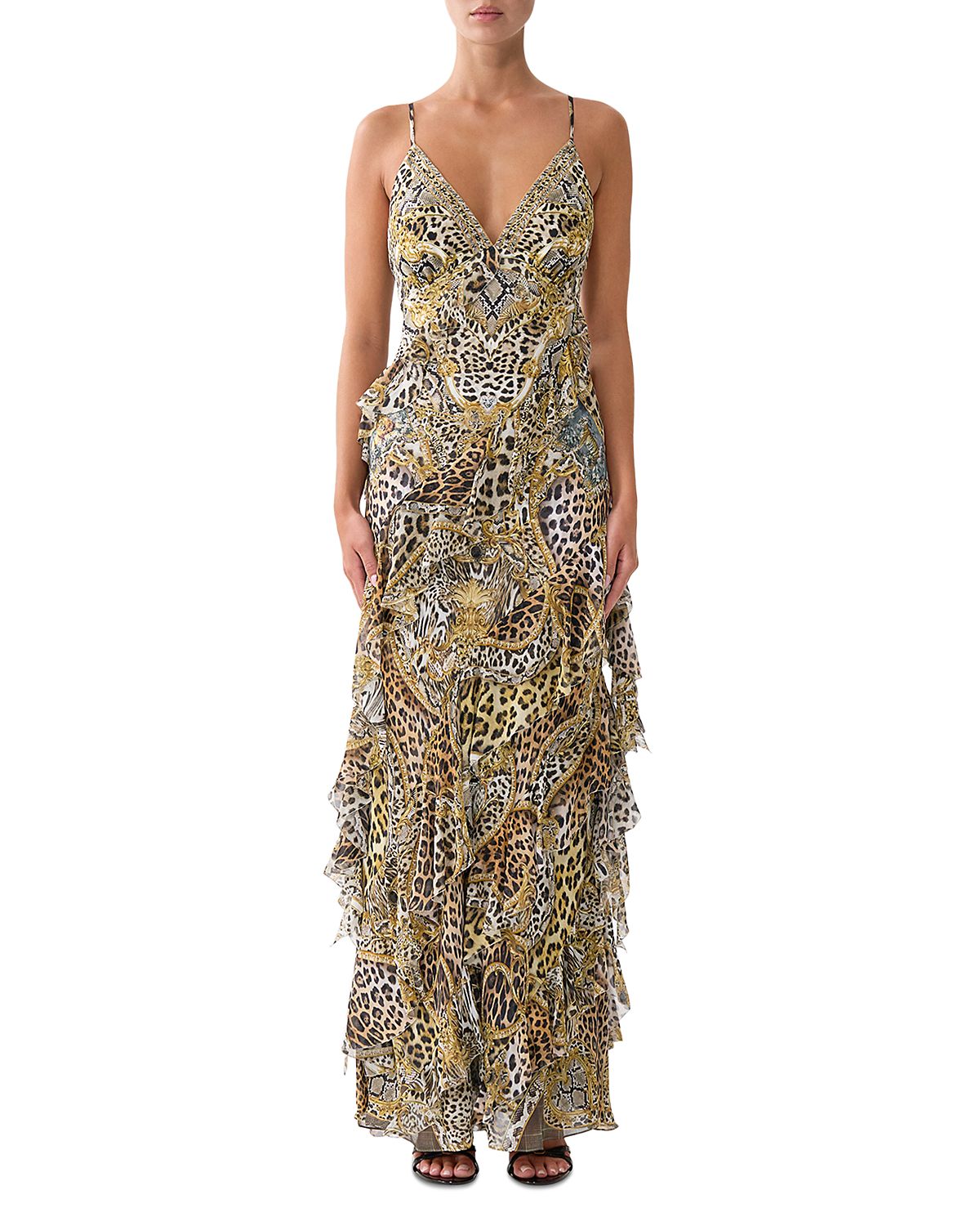 Camilla Asymmetric Ruffled Slip Dress