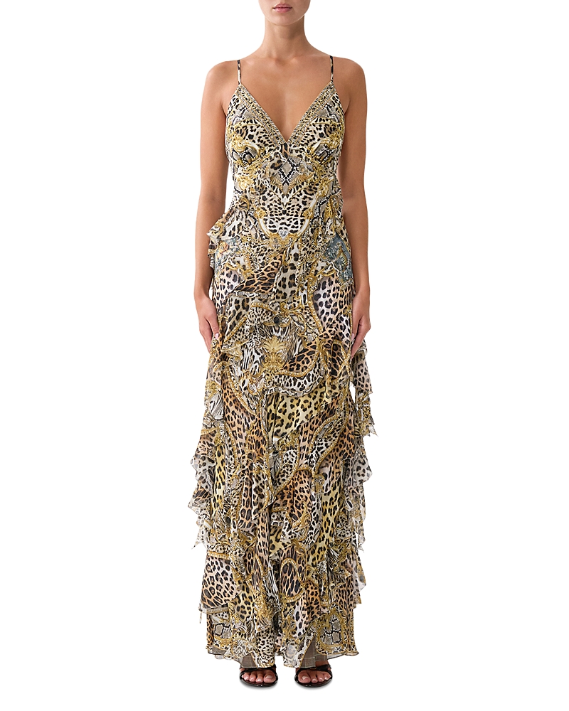 Camilla Asymmetric Ruffled Slip Dress