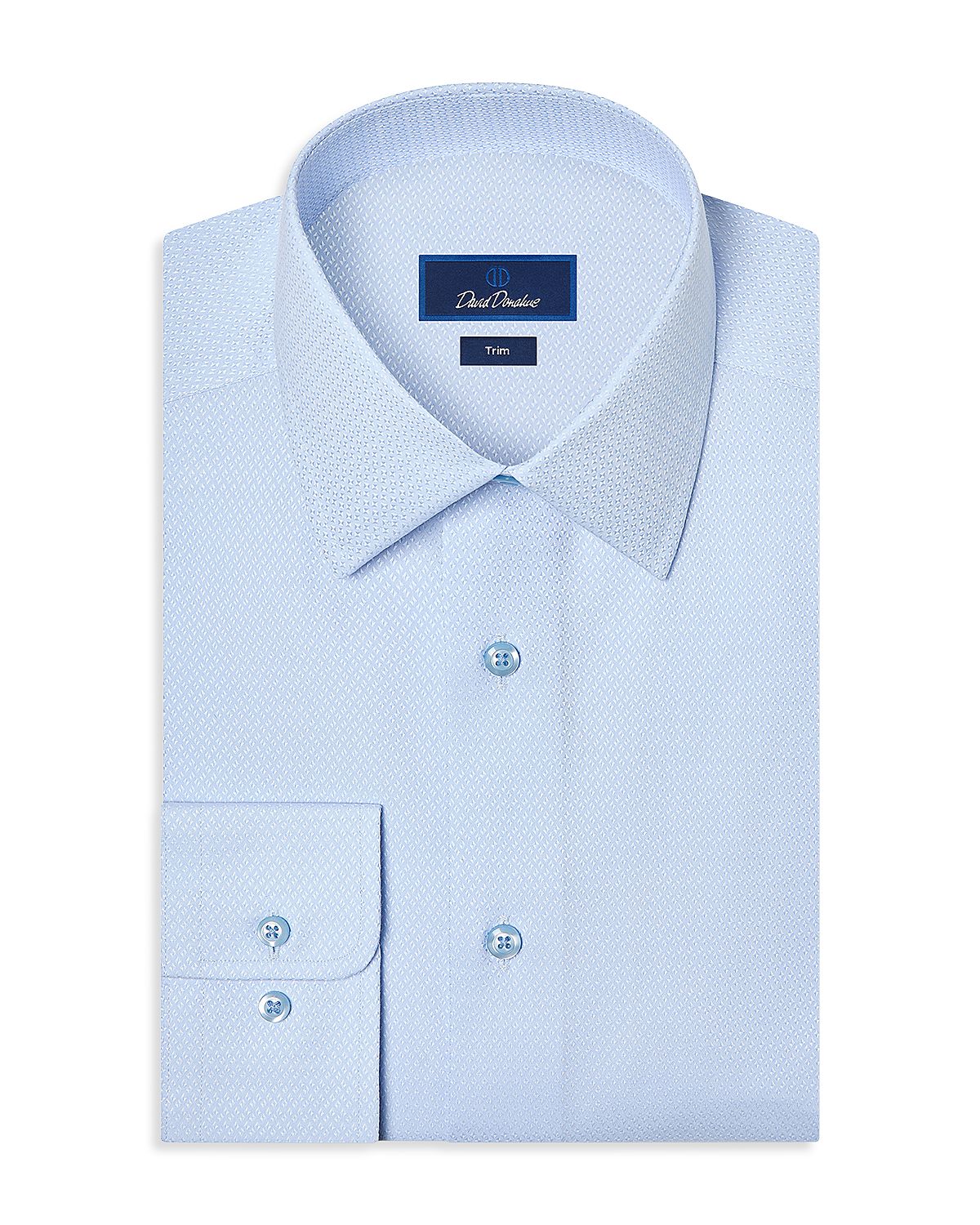 David Donahue Trim Fit Dobby Solid Dress Shirt