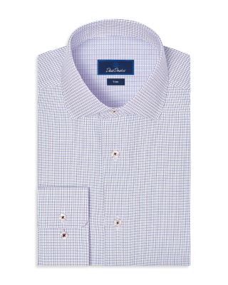 Trim Fit Micro Check Dress Shirt