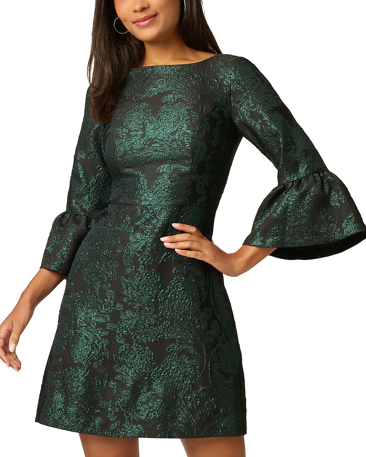 Adrianna Papell Metallic Jacquard Dress