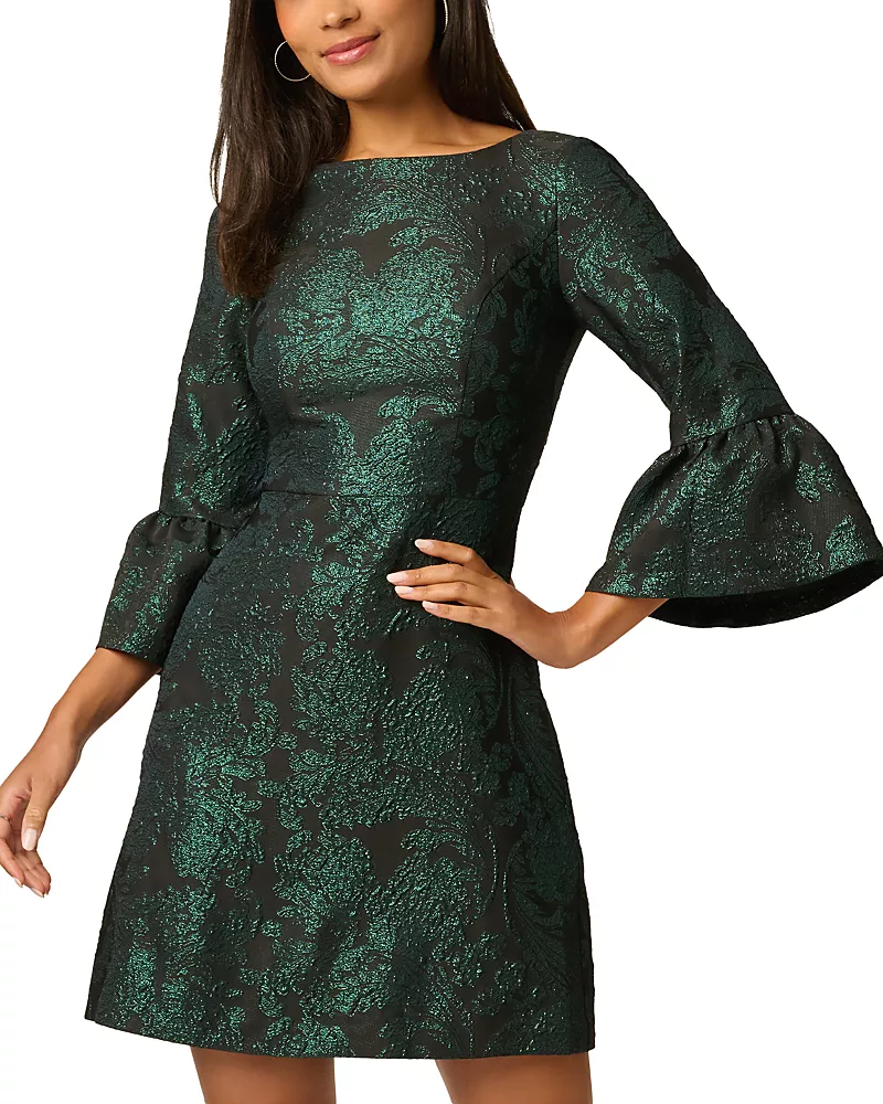 Adrianna Papell Metallic Jacquard Dress