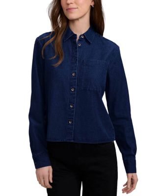 Jodie Cotton Button Front Denim Shirt