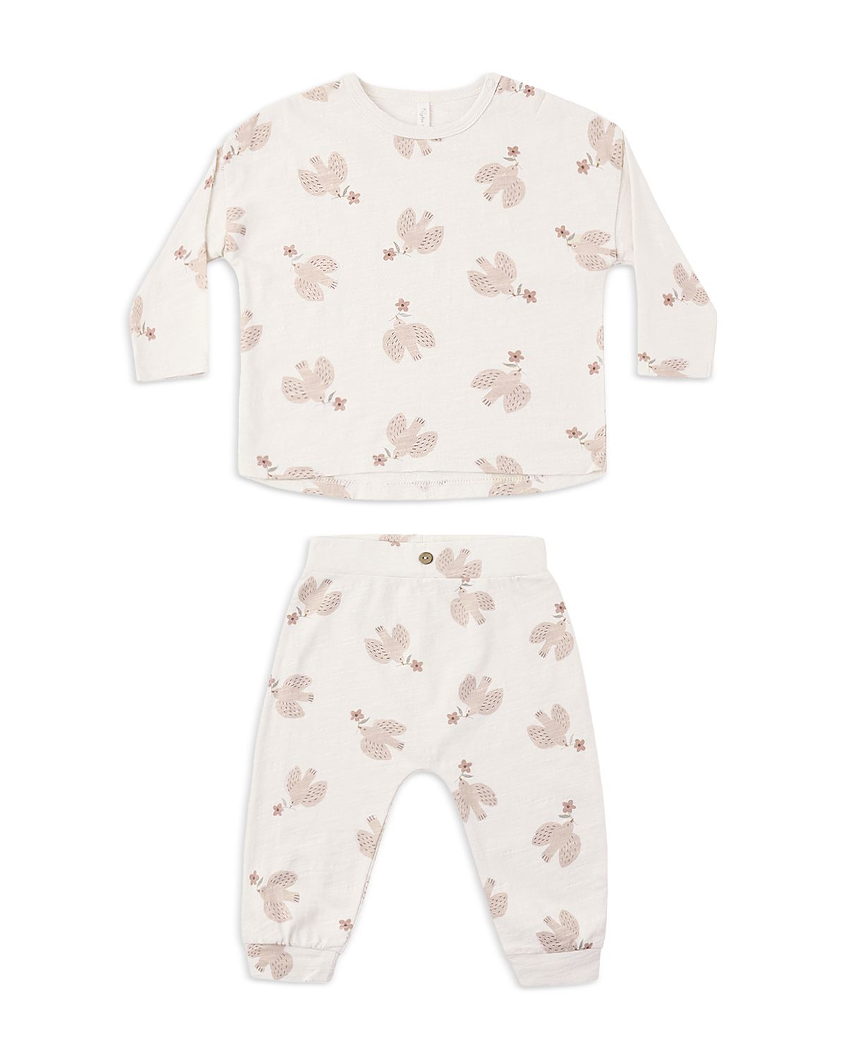 Rylee + Cru Girls' Cotton Sparrows Long Sleeve Tee & Pants Set - Baby