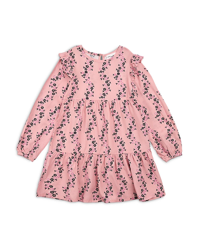 Miles The Label Kids' Girls' Printed Tiered Dress - Baby In Pink