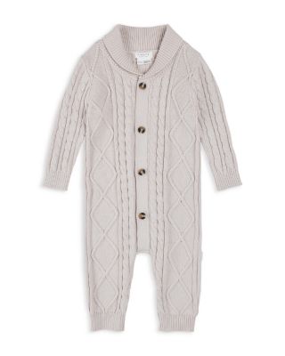 Boys Beige Sweater Knit Playsuit - Baby