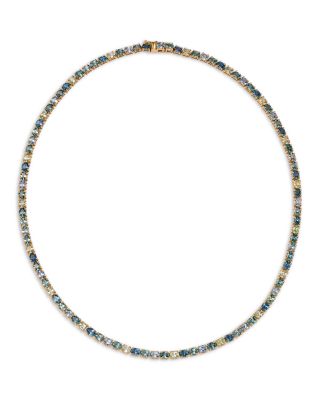 Montana Sapphire Ombre Necklace in 14K Yellow Gold, 24"