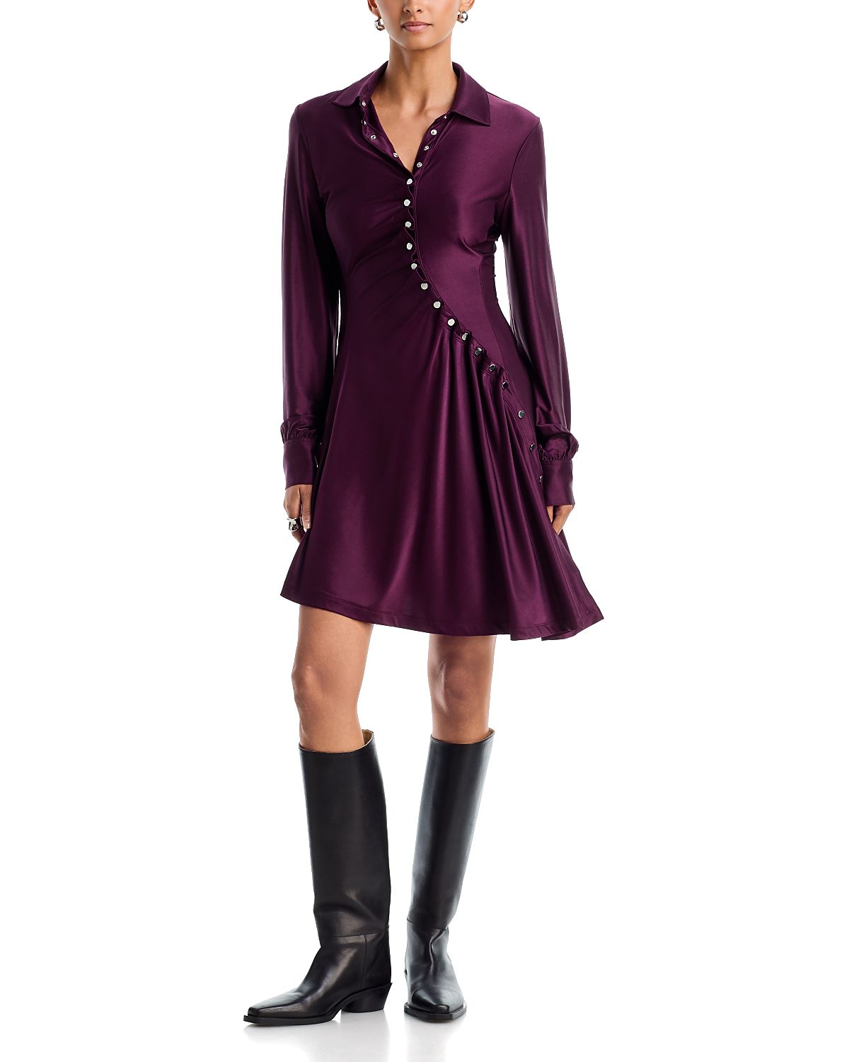 Rabanne Asymmetric Long Sleeve Dress