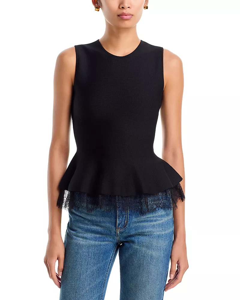 McQueen Lace Peplum Top