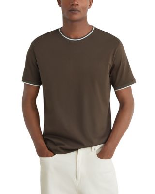 Ainsley Tailored Fit Contrast Tipping Short Sleeve Tee