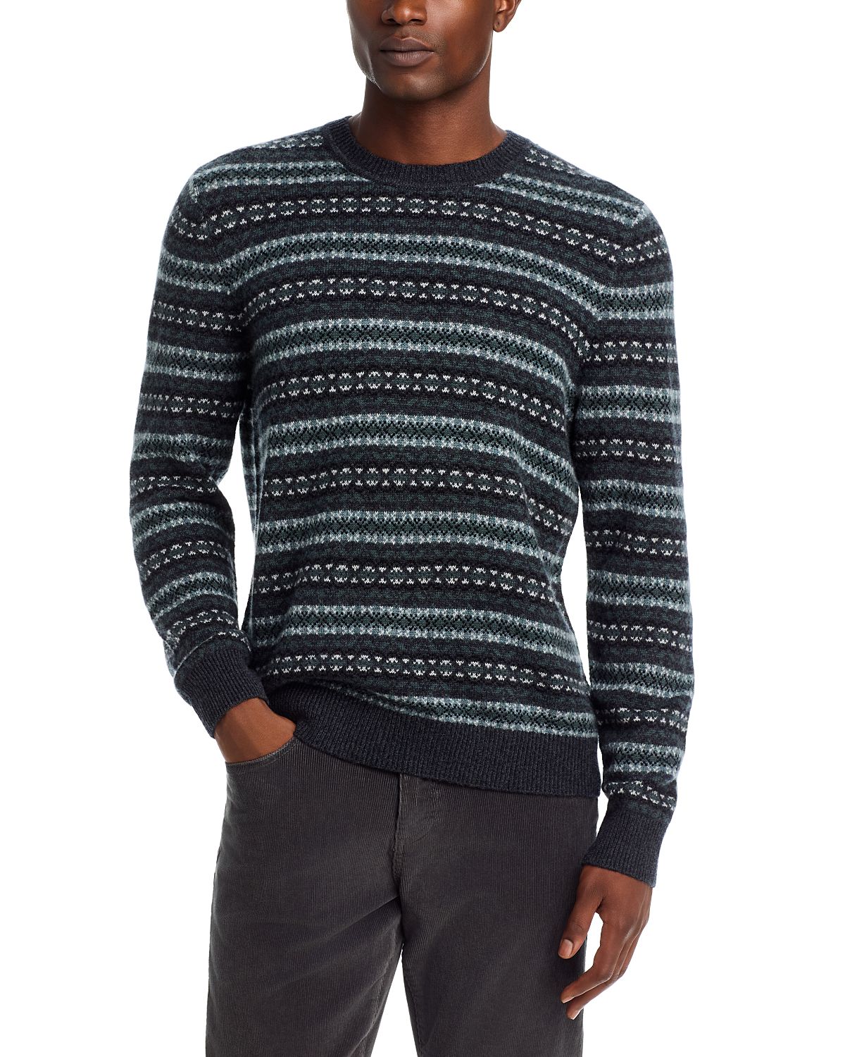 The Men's Store at Bloomingdale's Fair Isle Stripe Cashmere Sweater - Exclusive