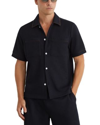 Weaver Short Sleeve Textured Piped Shirt
