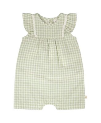 Girls' Sleeveless Flutter Ruffles Gingham Romper - Baby