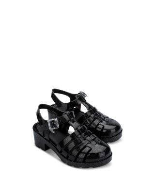 Mini Melissa Girls' Possession Heel Glitter Sandals Toddler, Little Kid, Big Kid