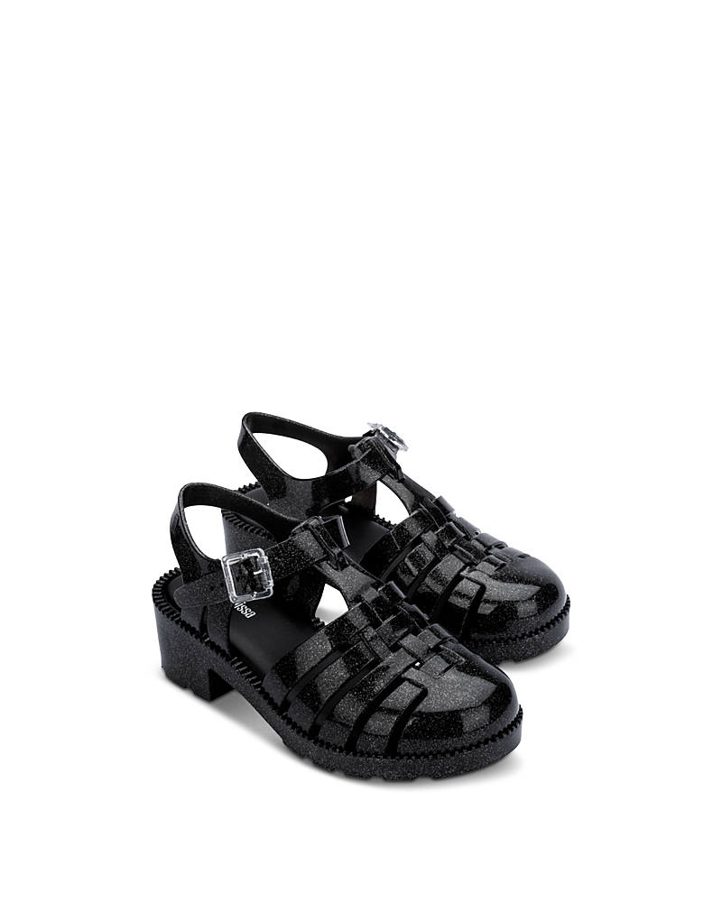 Mini Melissa Girls' Possession Heel Glitter Sandals Toddler, Little Kid, Big Kid
