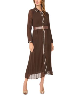 Vince Camuto Pleated Midi Shirtdress