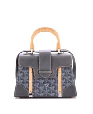  Mini Structured Saigon Top Handle Bag Coated Canvas with Leather