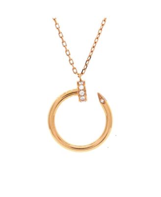  Juste un Clou Pendant Necklace 18K Rose Gold with Diamonds, 16"