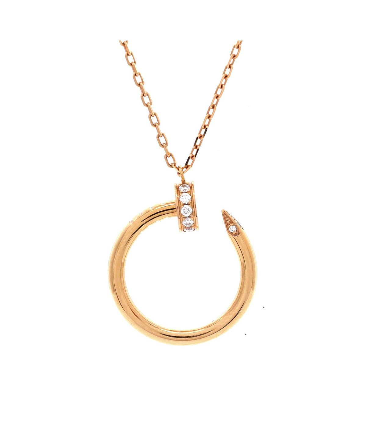 Pre-Owned Cartier Juste un Clou Pendant Necklace 18K Rose Gold with Diamonds