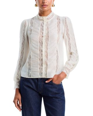 Jacque Silk Lace Trim Blouse