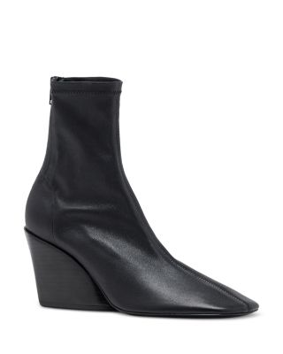 Women's Slant Stretch Leather Ankle Boots