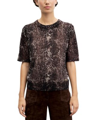 Rosa Wool Printed Short Sleeve Sweater