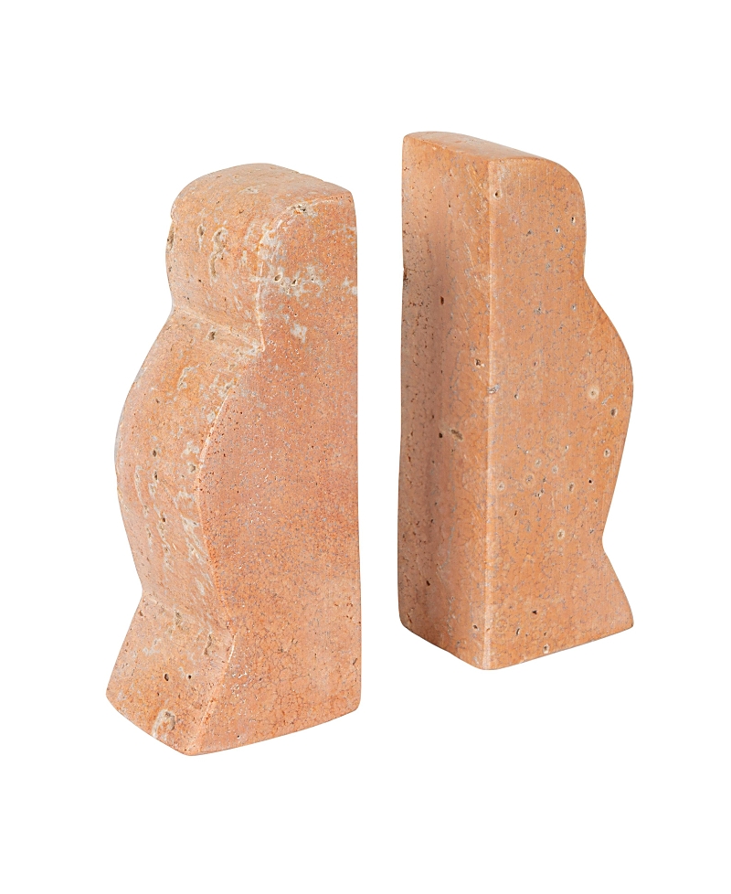 Storied Home Decorative Marble Wave Bookends - Blush