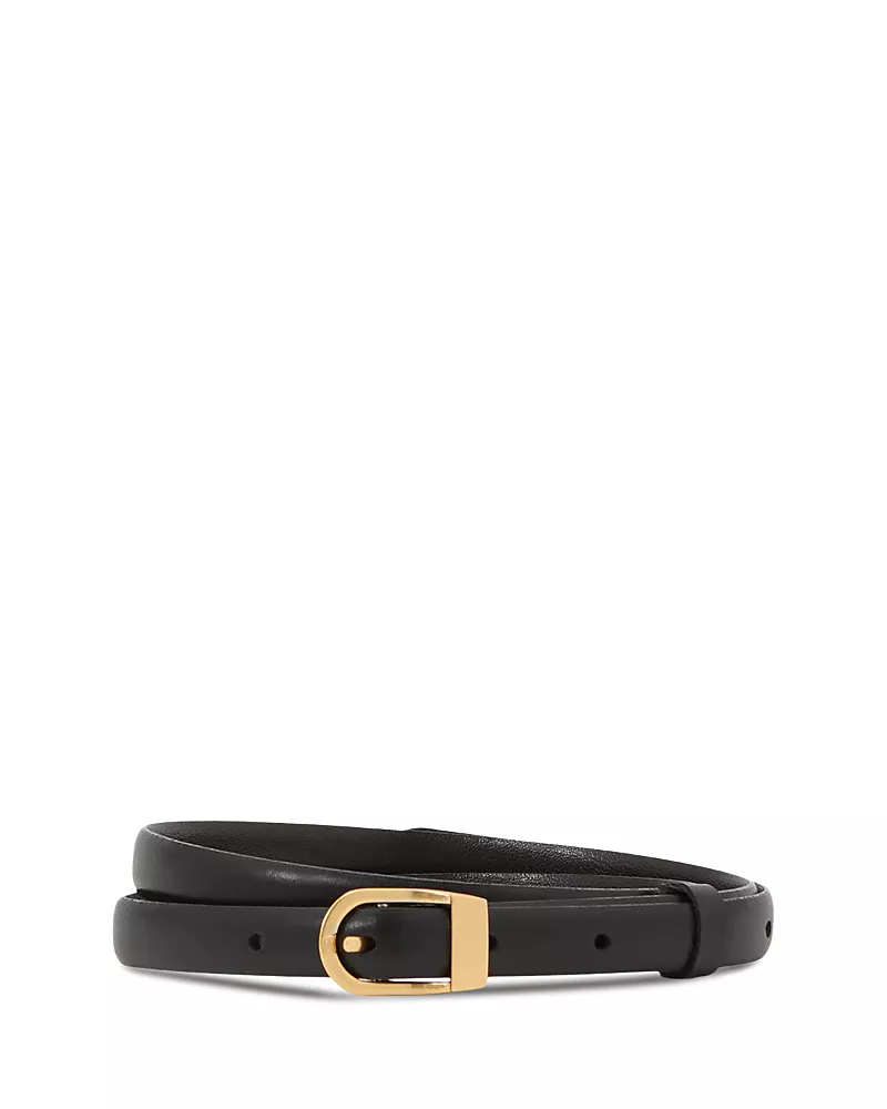 Reiss Women's Mila Mini Bucke Leather Belt