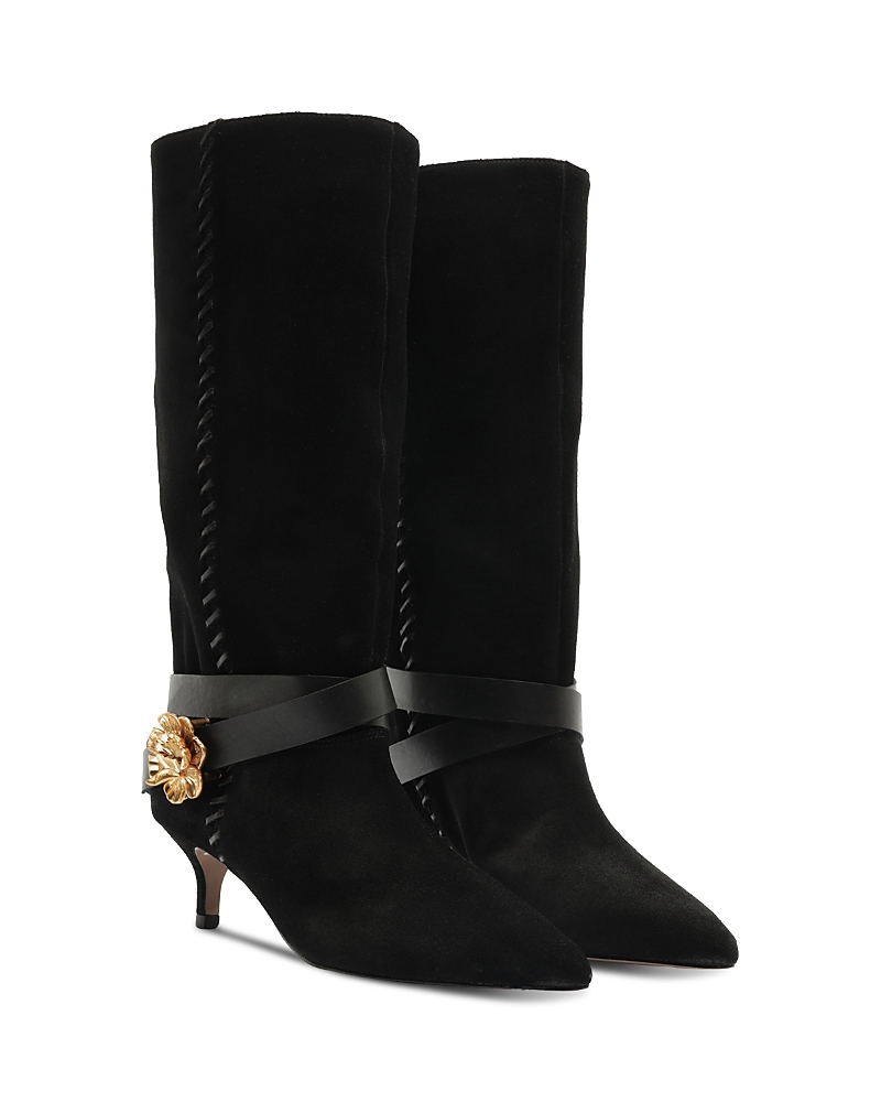 Farm Rio Women's Kitten Belted Suede Boots
