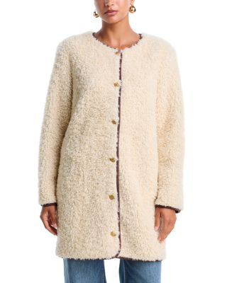 Alma Long Faux Suede Teddy Coat