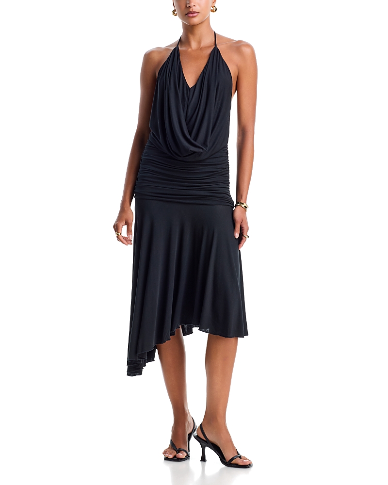 Paris Georgia Woodren Ruched Halter Dress