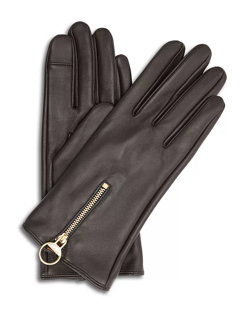 Barbour Arlene Zip Cuff Leather Tech Gloves