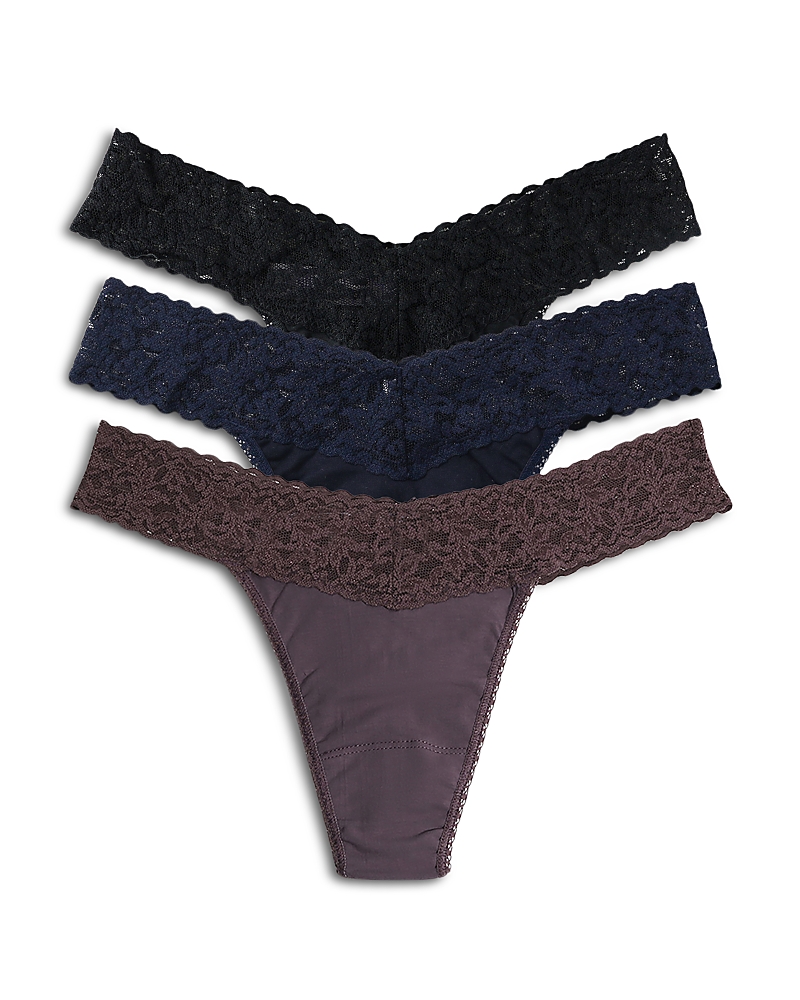 Hanky Panky SupimaCotton Original-Rise Thongs, Set of 3