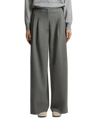 Woman Pants with Double Pleat in Tropical Bi Stretch Worsted Wool with Cotton