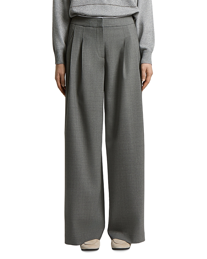 Peserico Woman Pants with Double Pleat in Tropical Bi Stretch Worsted Wool with Cotton