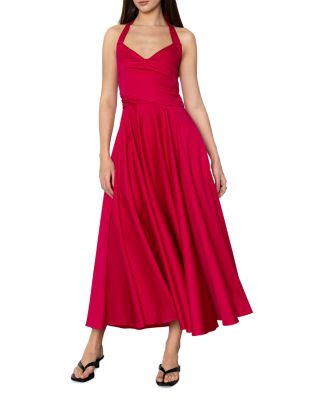 Noelle Cotton Stretch Halter Dress