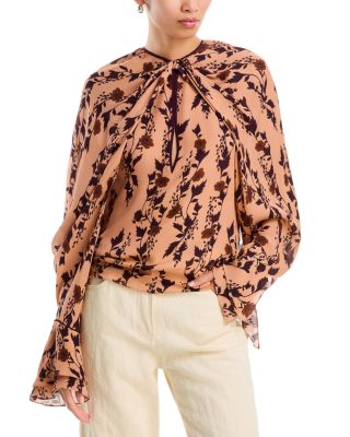 Johanna Ortiz Untamed Bloom Silk Long Sleeve Top
