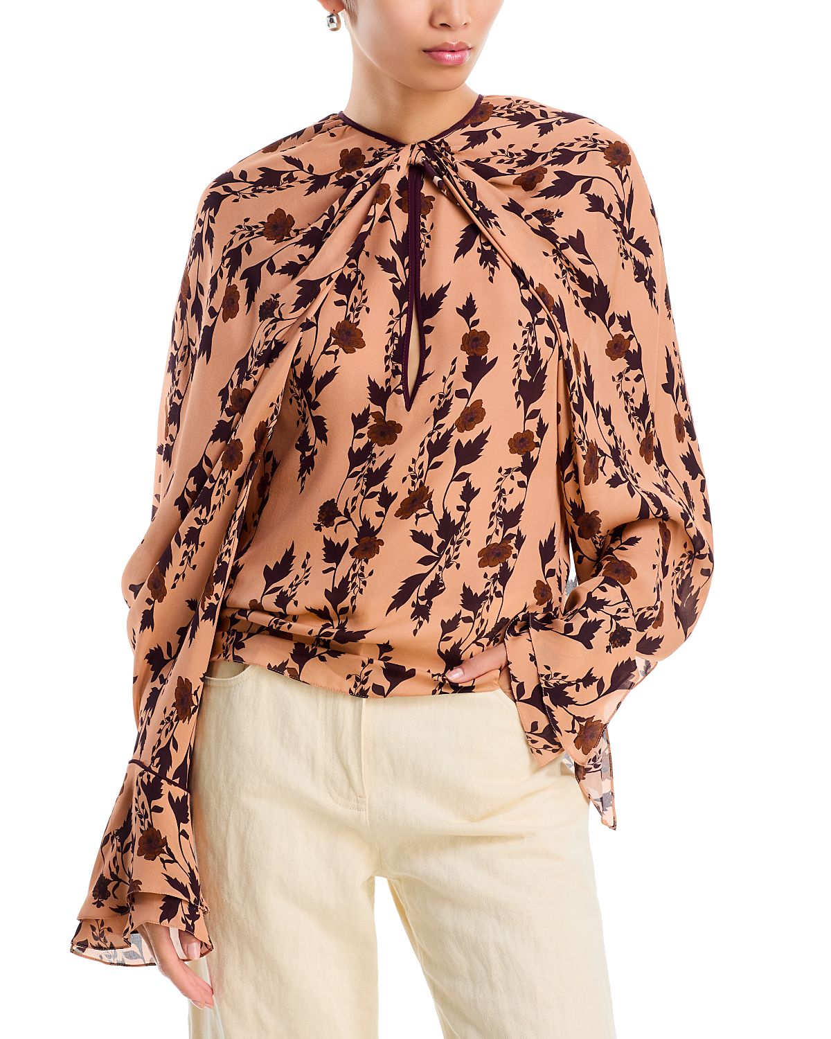Johanna Ortiz Untamed Bloom Silk Long Sleeve Top