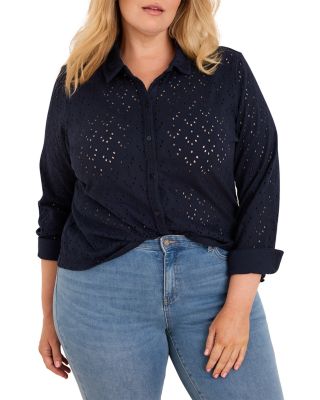 Plus Knit Eyelet Shirt 