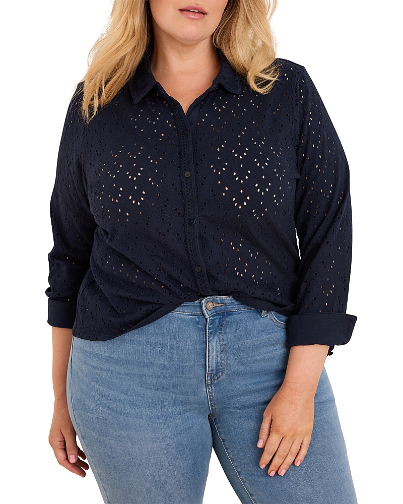 Nic+Zoe Plus Knit Eyelet Shirt