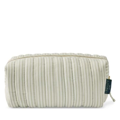 Ticking Stripe Twill Quilted Makeup Bag