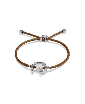  Brown Silk-Style Thread Bracelet with Pearl Shell