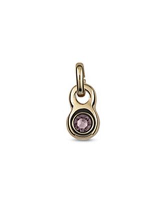  Gold Charm with Pink Crystal