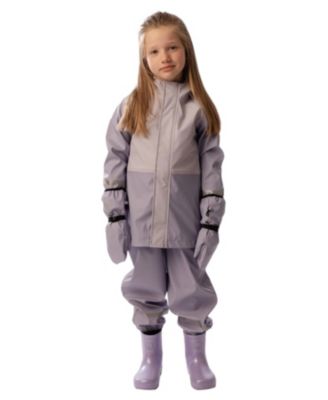 Girls' Waterproof Color Block Full-Zip Rain Jacket - Big Kid