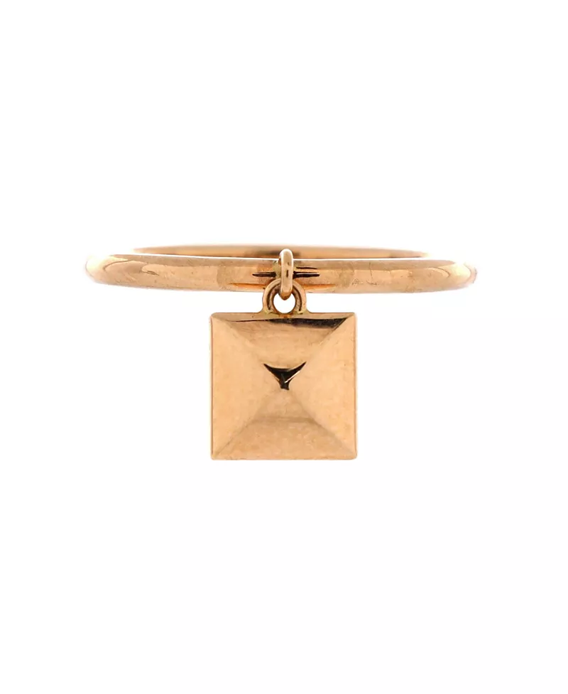 Pre-Owned HERMES Small Clou d'H Charm Ring 18K Rose Gold