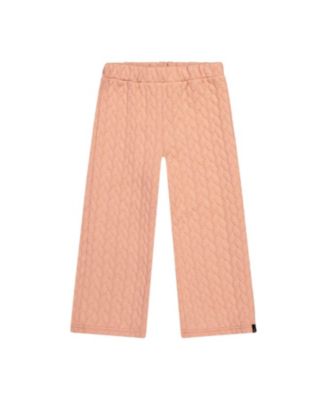 Girls' Wide Leg Jacquard Quilted Diamond Elastic Waist Pants - Big Kid