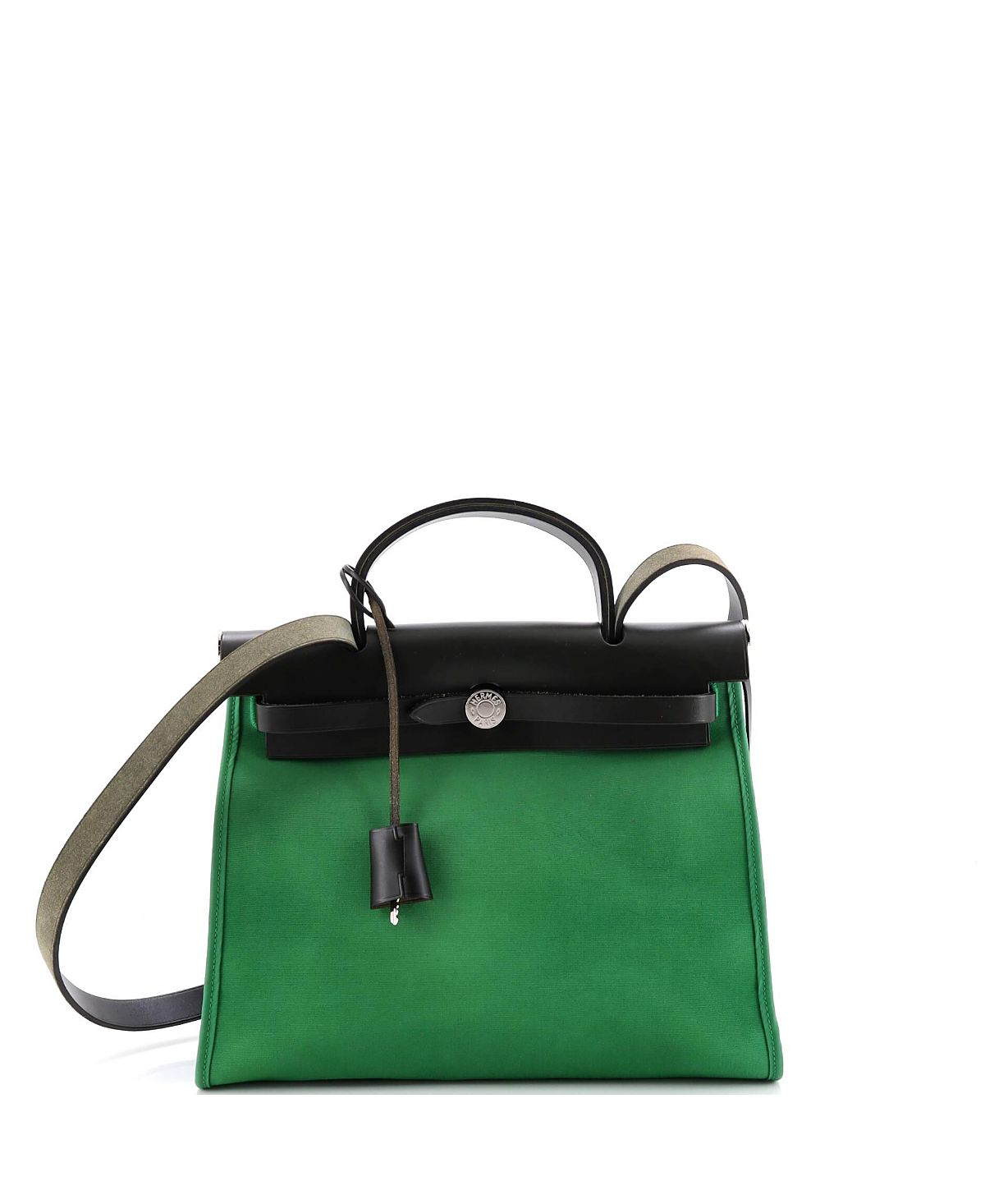 Pre-Owned HERMES 31 Herbag Zip Leather and Toile